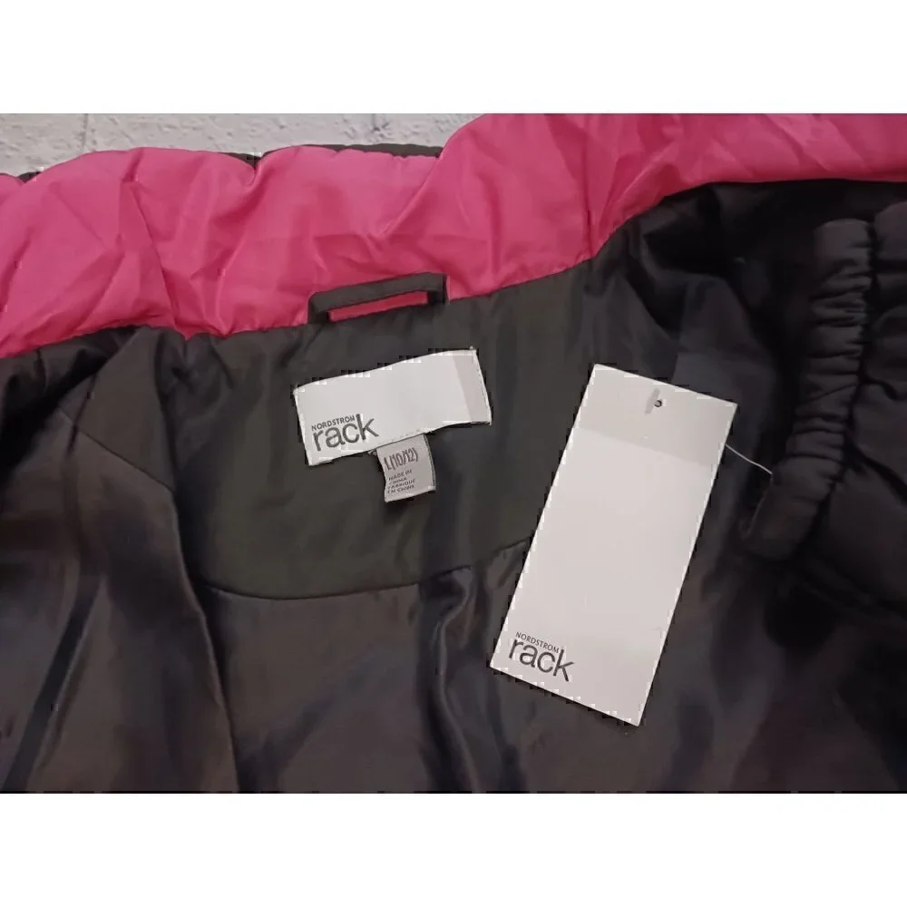 Nordstrom Rack Girls Black Puffer Jacket/NWT, Size L 10/12
